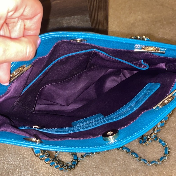 Green quilted satchel handbag - Picture 4 of 4